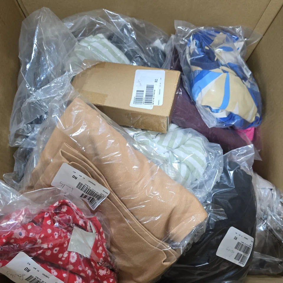 APPROXIMATELY 20 ASSORTED CLOTHING ITEMS IN VARIOUS STYLES, SIZES & COLOURS