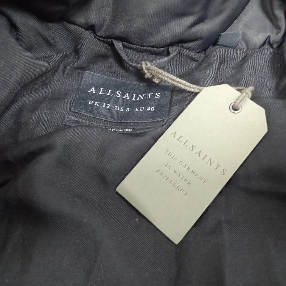 ALLSAINTS ALLANA PUFFER COAT IN BLACK - SIZE 12