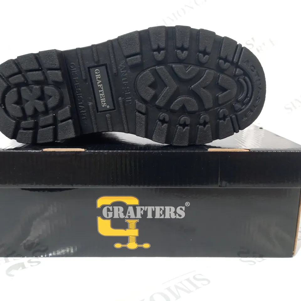 BOXED PAIR OF GRAFTERS GRINDER SAFETY BOOTS IN BLACK UK SIZE 5