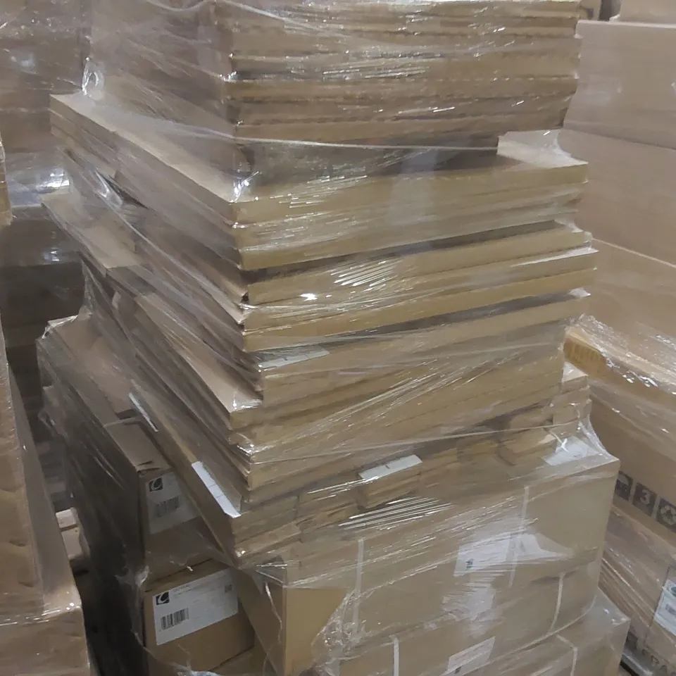 PALLET CONTAINING A LARGE QUANTITY OF ASSORTED BATHROOM FURNITURE PARTS INCLUDING: CALYPSO BASE CARCASSES, VANITY PANELS ECT