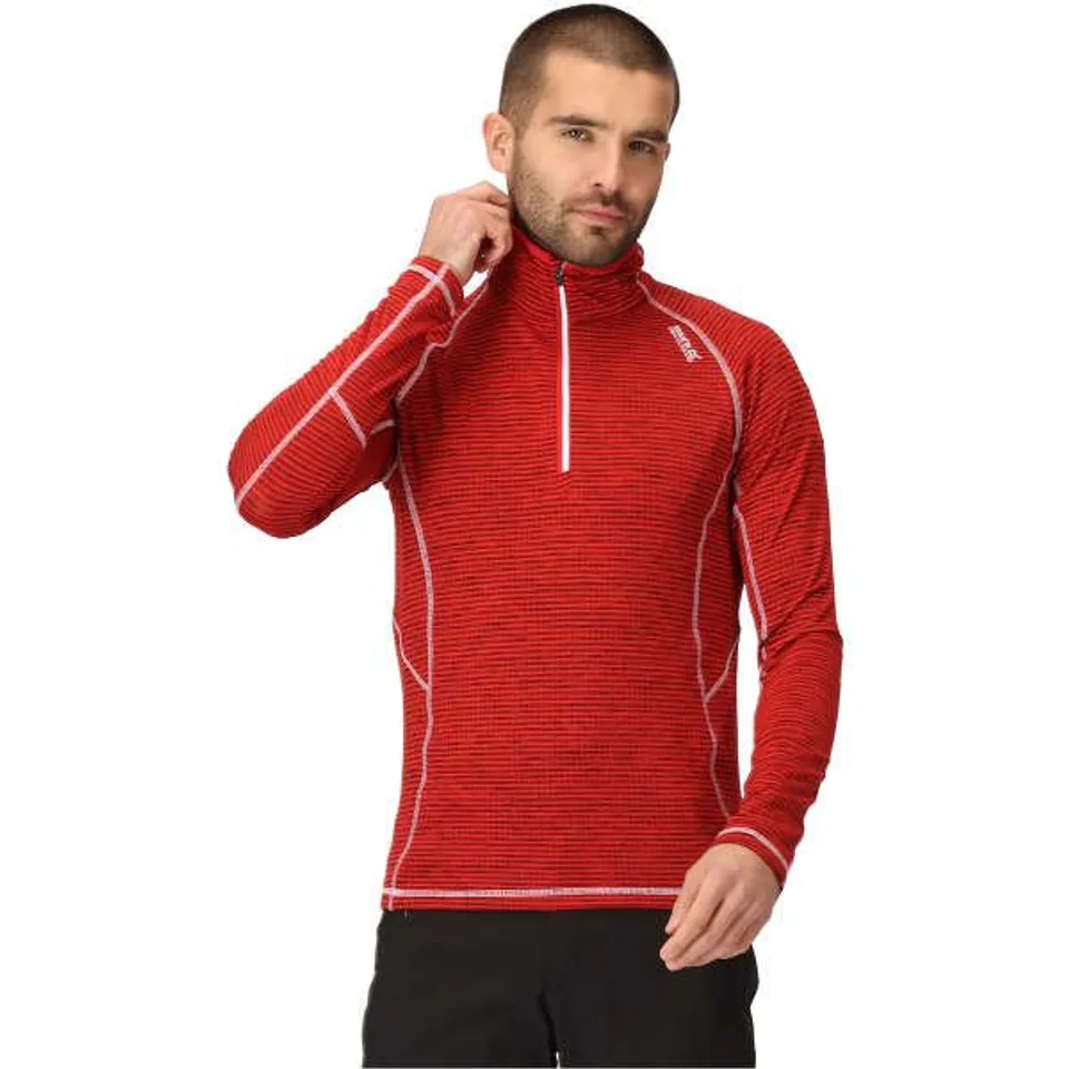 REGATTA MEN'S YONDER II HALF ZIP MIDLAYER DANGER RED SIZE M