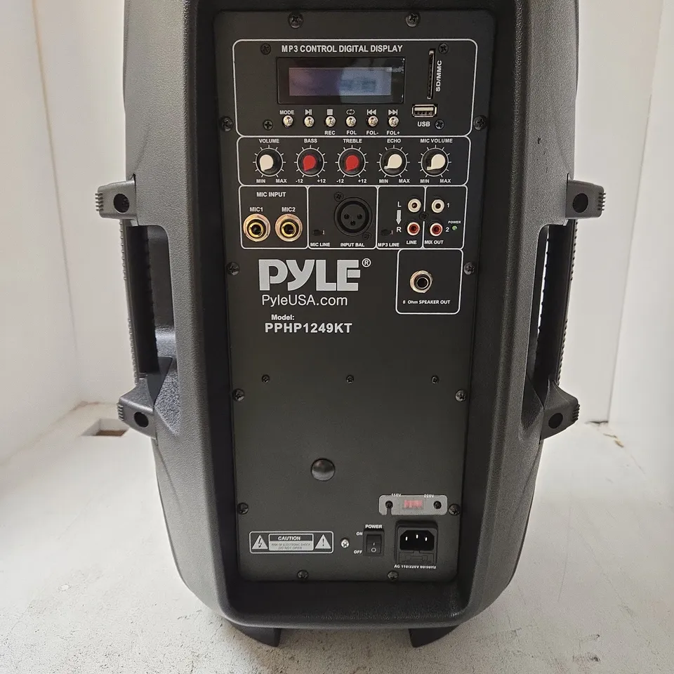 PYLE PPHP1249KT PORTABLE PA SPEAKER – BLACK (MP3 CONTROL DISPLAY)