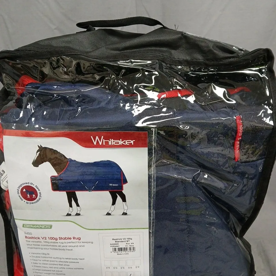 WHITAKER RASTRICK V2 100G STABLE RUG FOR HORSE – NAVY/RED 