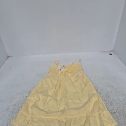 HOLLISTER WOMEN'S YELLOW SMOCKED STRAP SUNDRESS β SIZE S