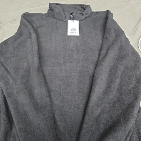 TOG24 FLEECE PULLOVER – BLACK ZIP-NECK SIZE 14