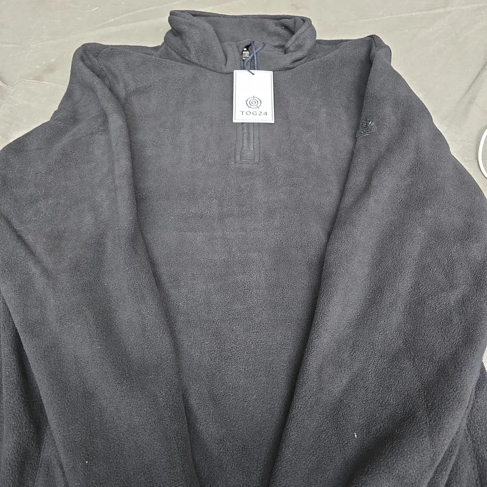 TOG24 FLEECE PULLOVER – BLACK ZIP-NECK SIZE 14