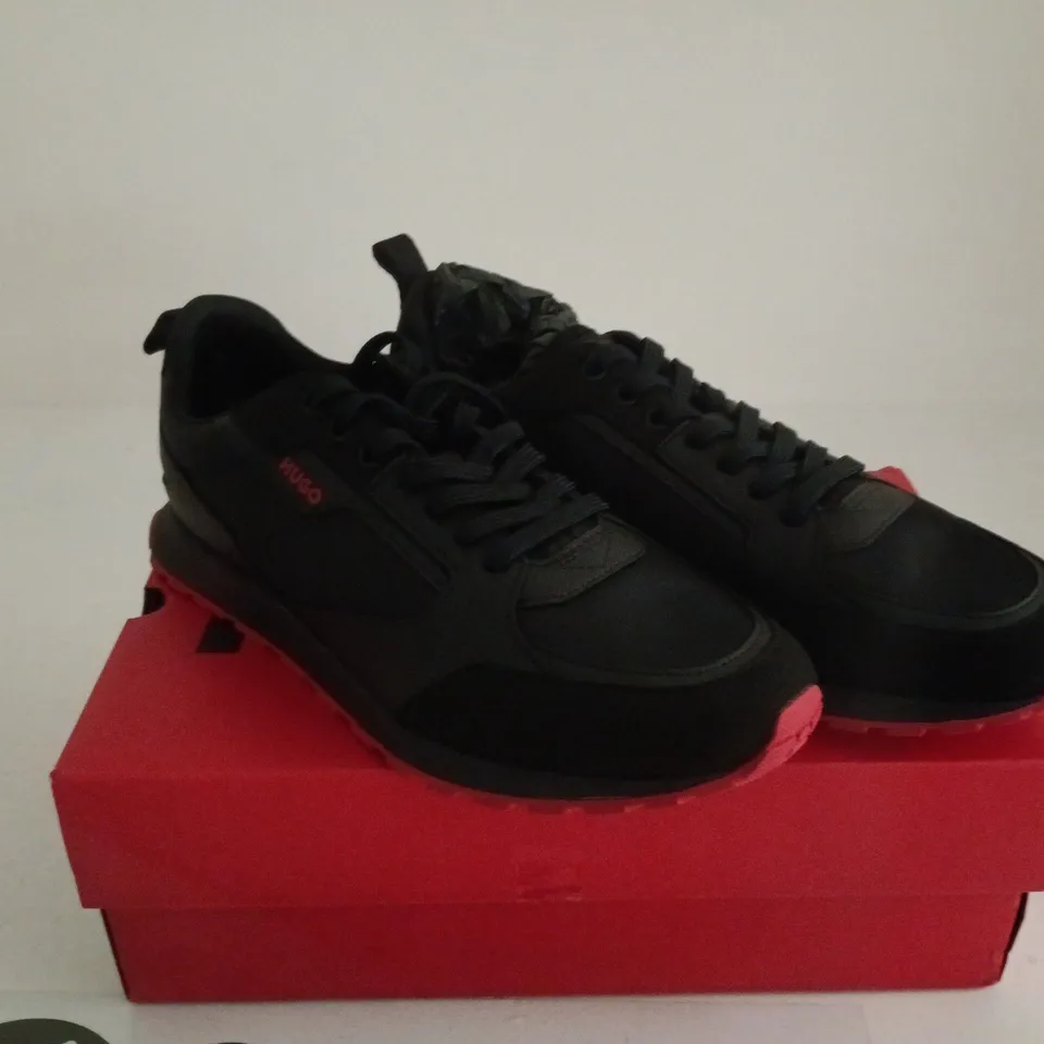 HUGO BOSS BLACK RED TRAINERS UK 9 BOXED