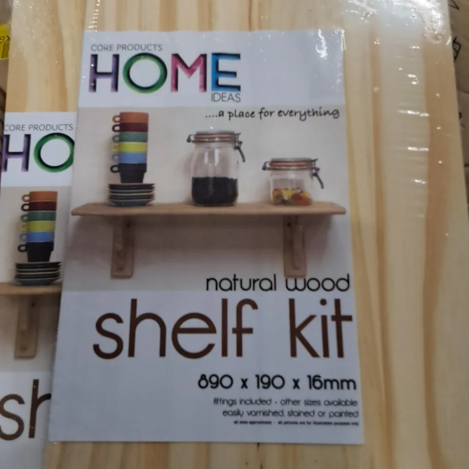 PAIR OF NATURAL WOOD SHELFS - EACH 890X190X16MM