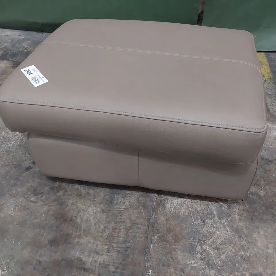 QUALITY BRITISH DESIGNER G PLAN SEATTLE STORAGE FOOTSTOOL CAPRI MUSHROOM LEATHER 