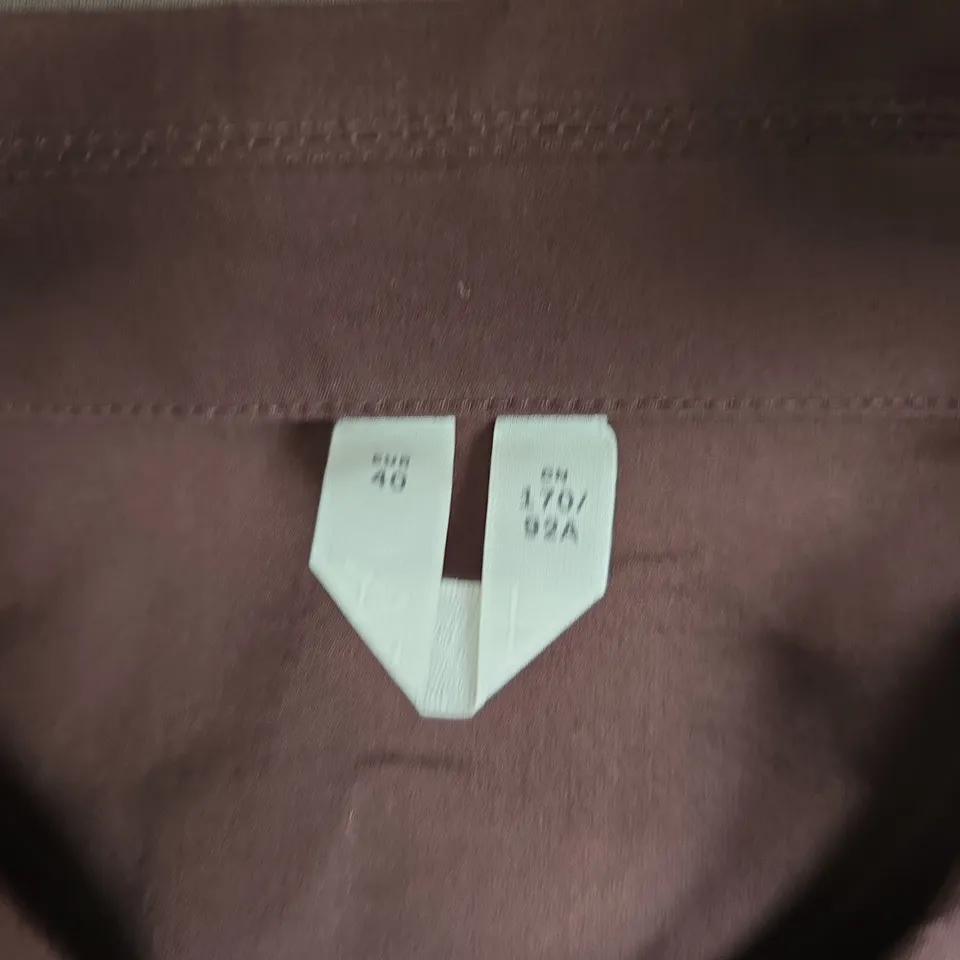 ARKET BURGUNDY LONG-SLEEVE BUTTON-DOWN WOMENS CROP SHIRT - EU 40