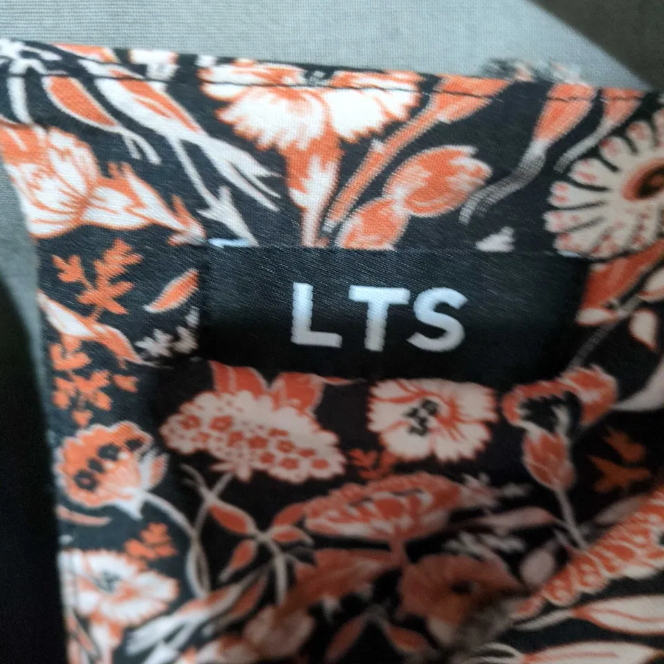 WOMEN'S FLORAL PRINT MAXI DRESS – BLACK WITH PEACH FLOWERS BY LTS