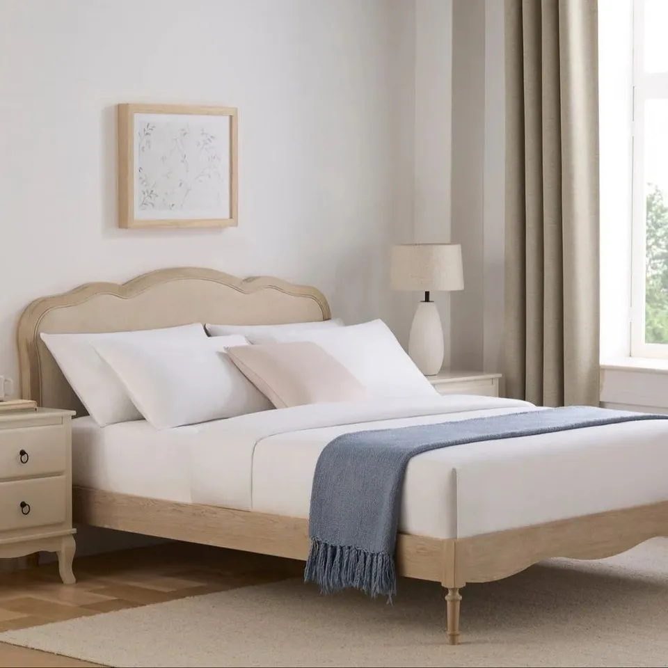 BOXED DUSK VERSAILLES BED FRAME - STONE // SIZE: 5FT KING (2 BOXES)