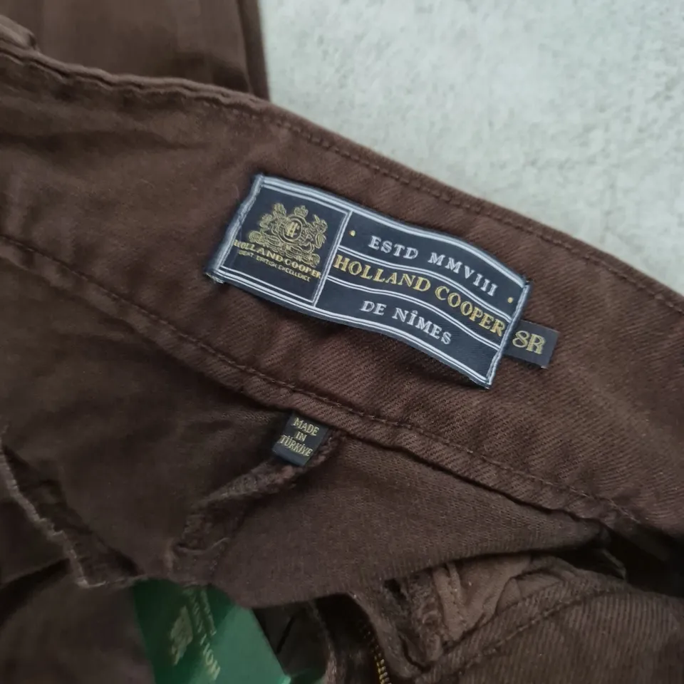 HOLLAND COOPER TAILORED WIDE LEG JEANS – CHOCOLATE, UK 8R (WOMENS)