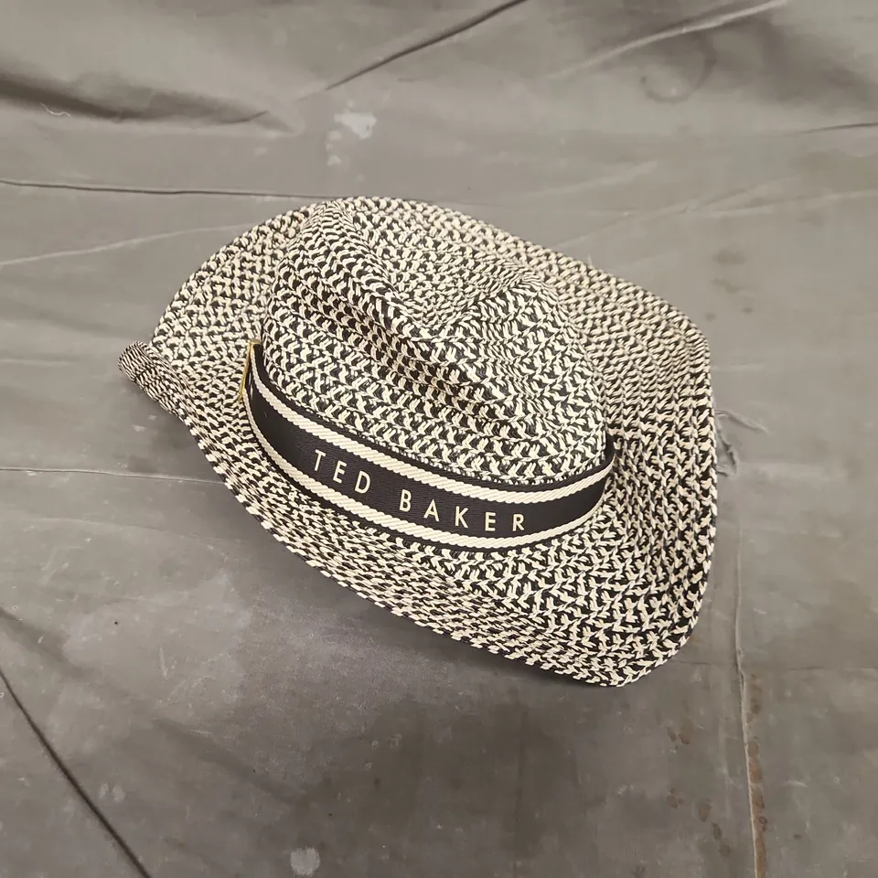 TED BAKER FAUX STRAW WEBBING HAT - O/S