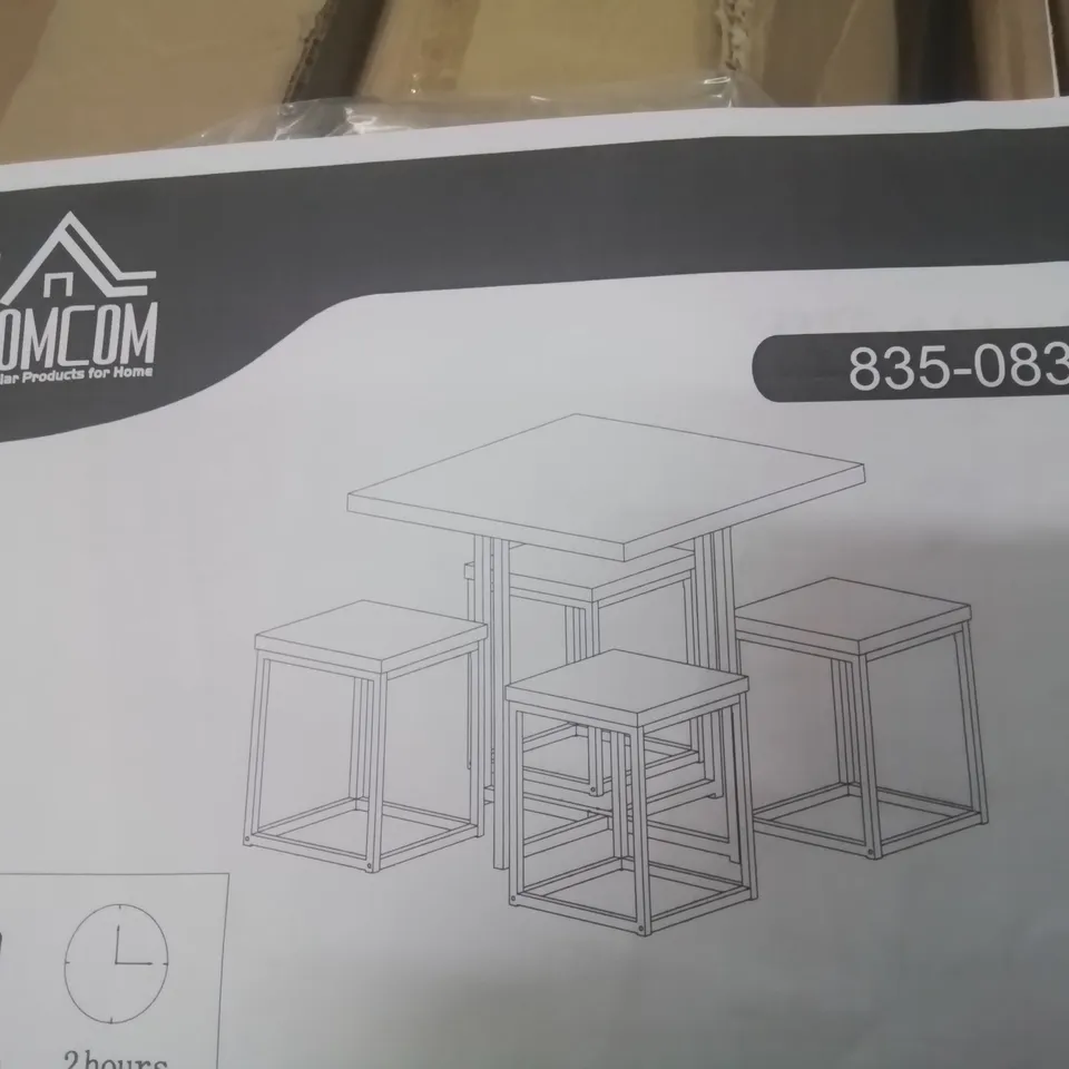 B9XED HOMECOM METAL FRAMED HIDEAWAY DINING SET