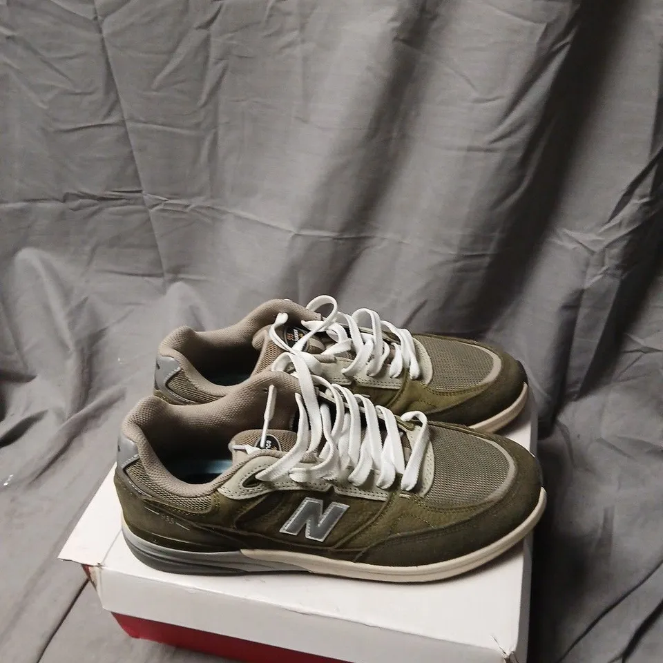 NEW BALANCE 993 SNEAKERS – OLIVE/KHAKI, PAIR  UK SIZE 11.5