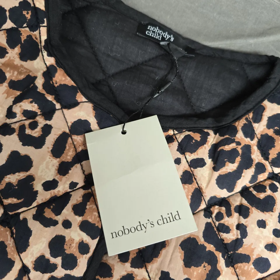 NOBODY'S CHILD LEOPARD PRINT QUILTED JACKET – UK XS