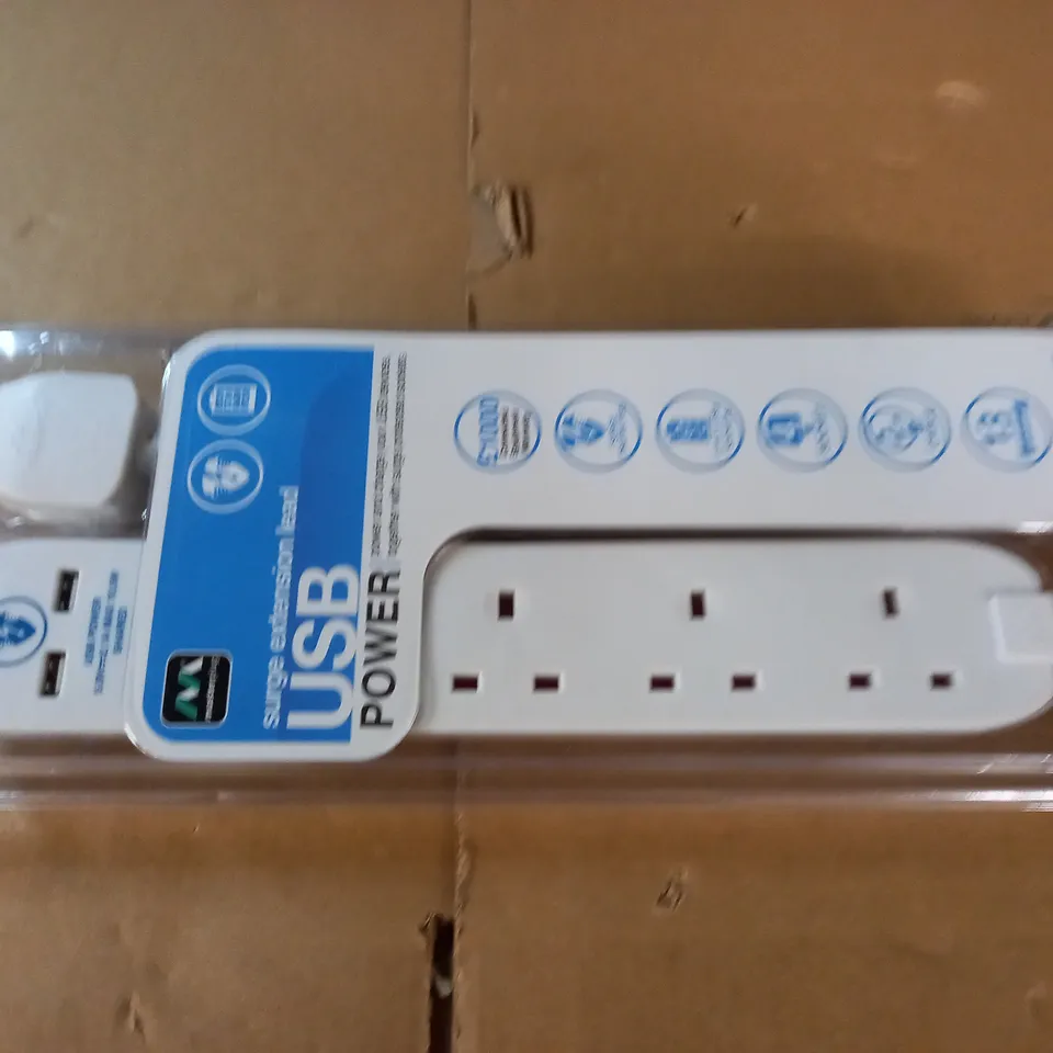 MASTERPLUG SURGE EXTENSION LEAD USB POWER