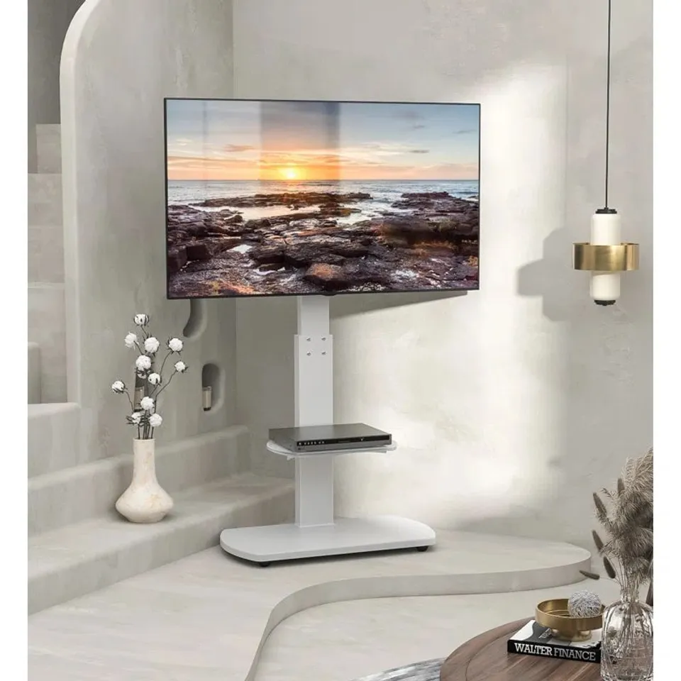 BOXED AINOAH TV STAND FOR TVS UP TO 65" - WHITE (1 BOX)