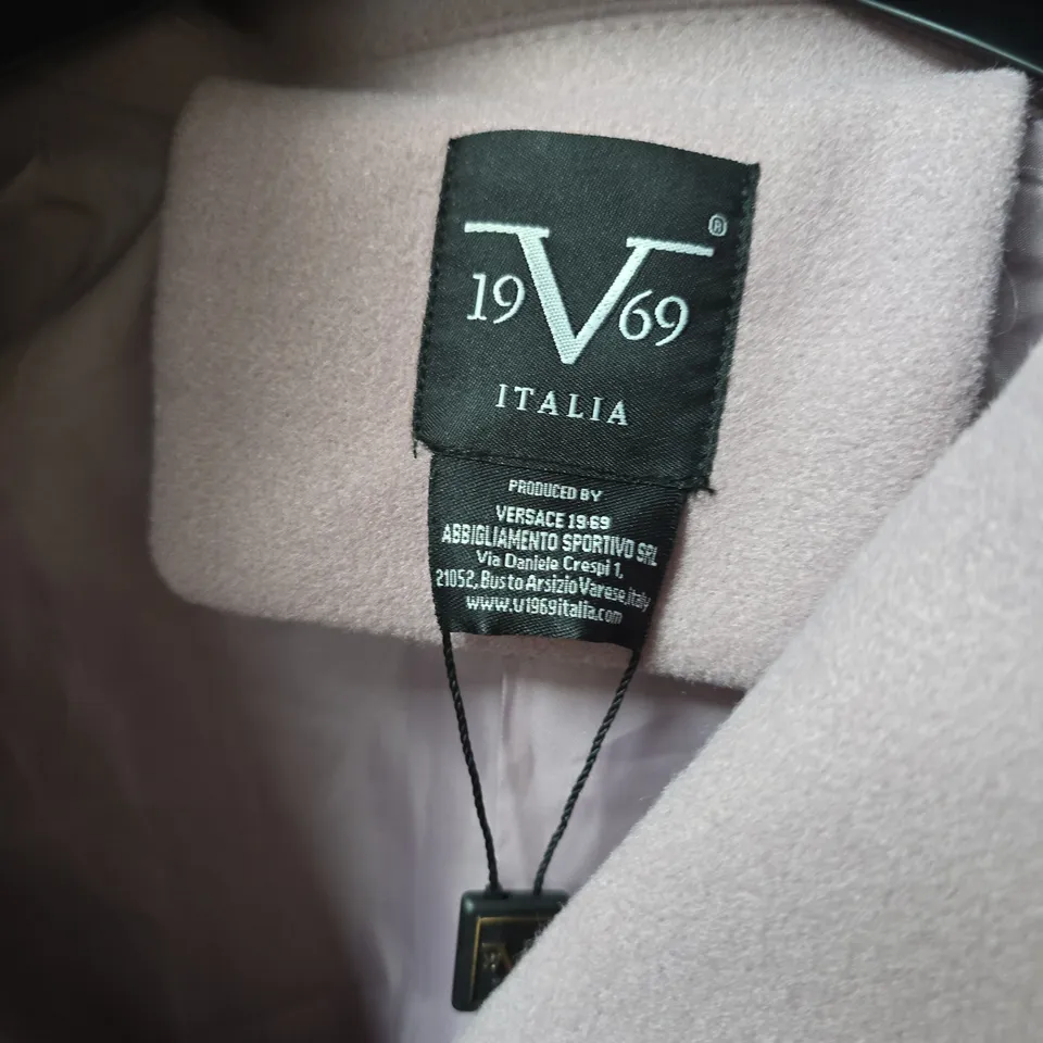 19V69 ITALIA CAPPOTTO CON PELLICCIA COAT IN ROSE GLICINE - LARGE