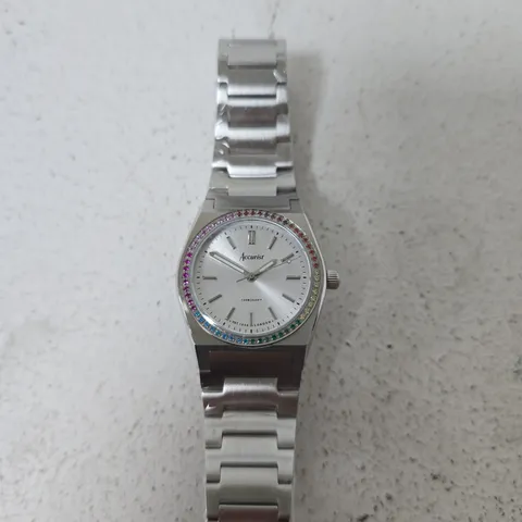 ACCURIST SILVER-TONE LADIES' WATCH WATCH WITH RAINBOW BEZEL