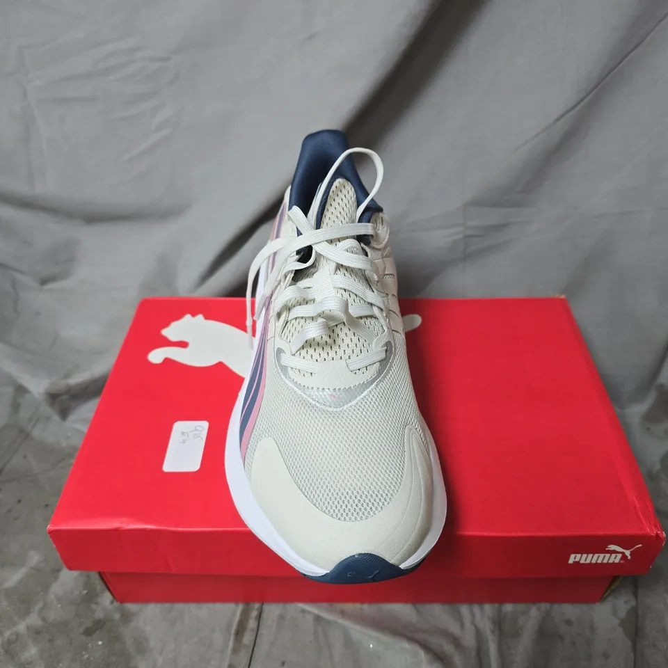 PUMA PROSERIES WHITE/BLUE/PINK TRAINERS BOXED SIZE 7