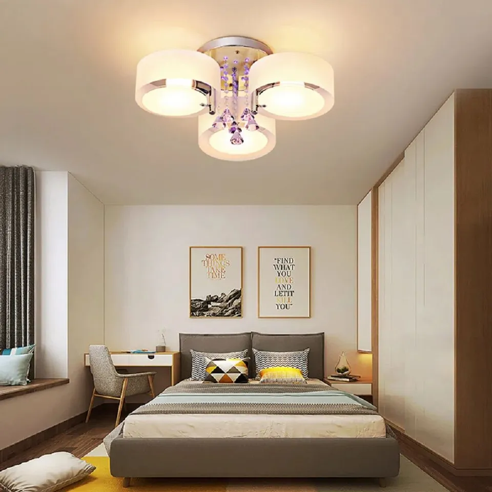 BOXED MAURERTOWN 65cm 3-LIGHT LED FLUSH MOUNT WITH CRYSTAL ACCENT (1 BOX)