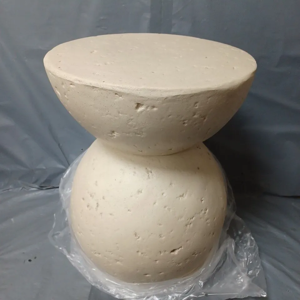 BOXED HOME STONE EFFECT SIDE TABLE - COLLECTION ONLY