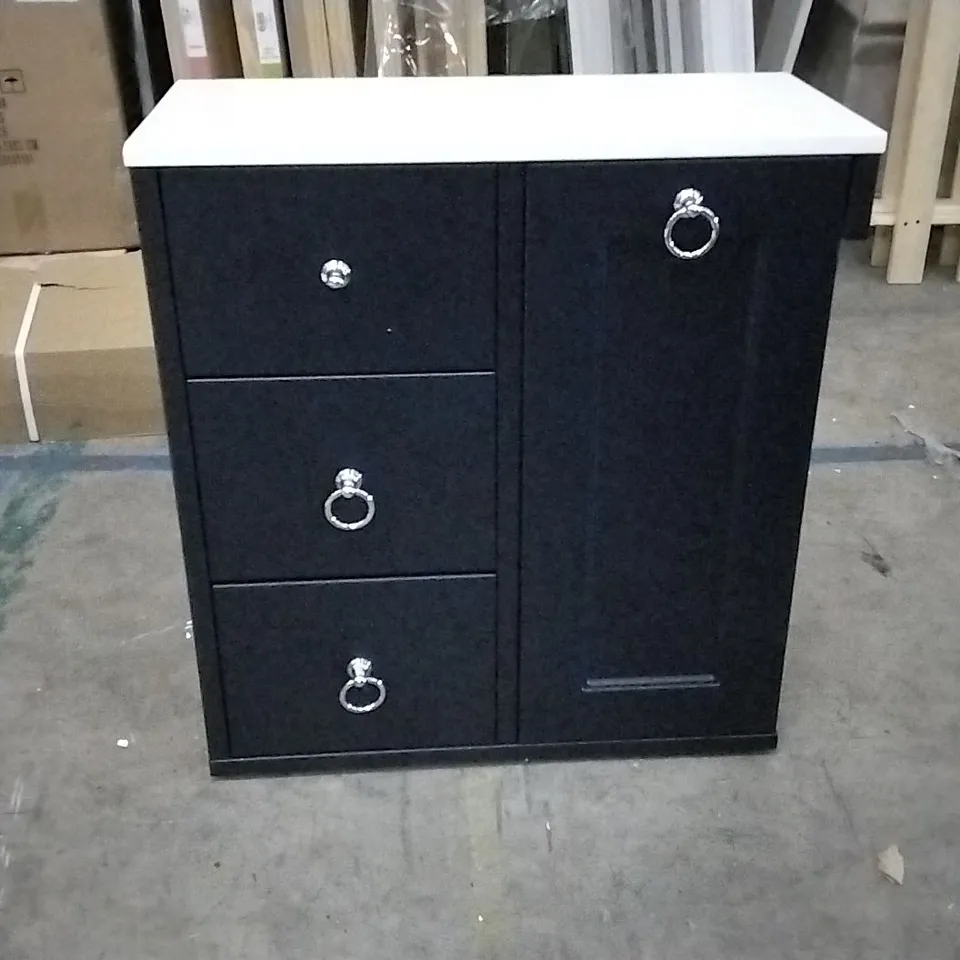 SMALL VANITY 3+1 DRAWER CARCASS BLACK/WHITE FINISH 