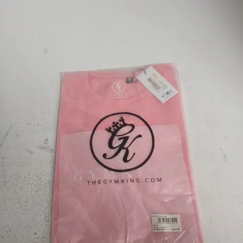 GYM KING GK PRO LOGO TEE – VIVID PINK, UK XL