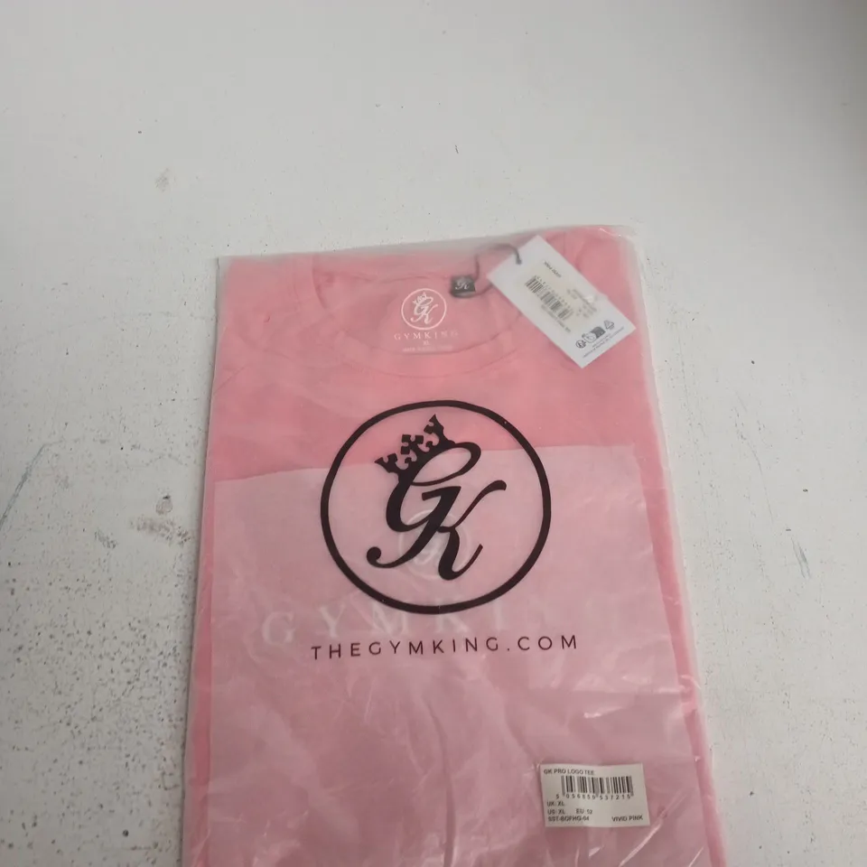 GYM KING GK PRO LOGO TEE – VIVID PINK, UK XL