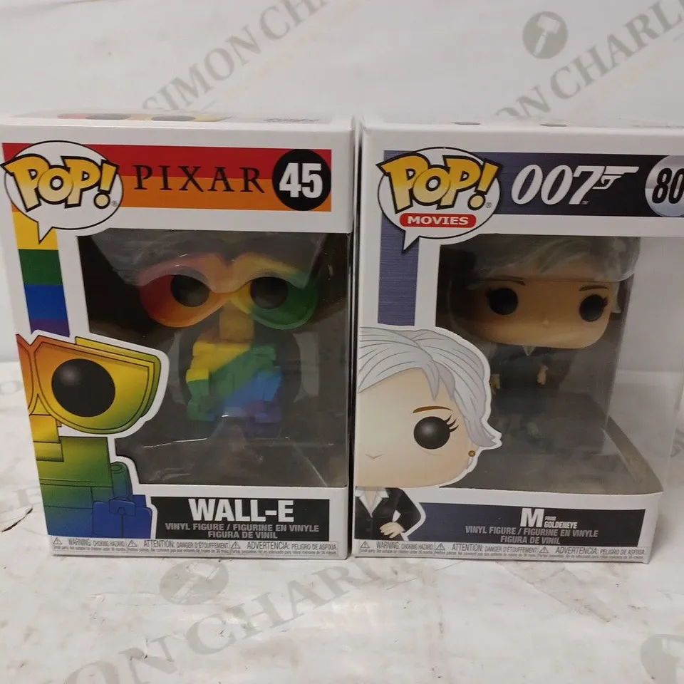 LOT OF 2 POP! VINYLS TO INCLUDE PIZAR WALL-E & 007 M