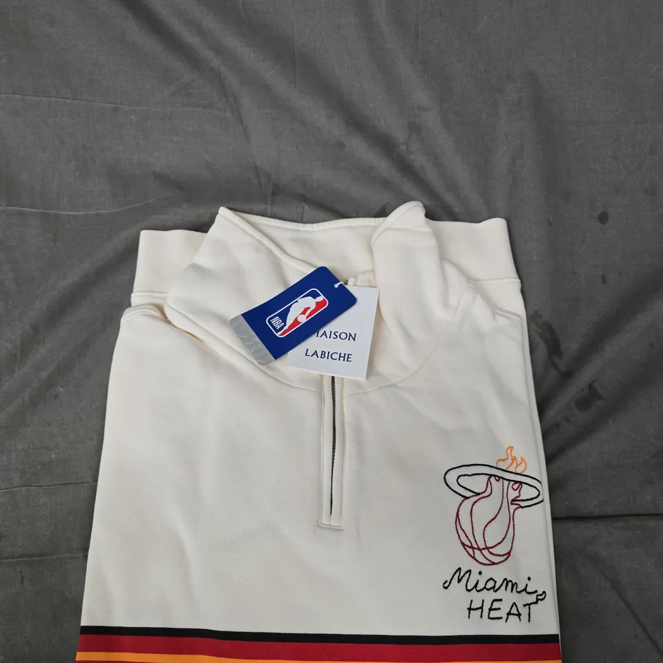 MAISON LABICHE X NBA IVORY MIAMI HEAT HOODIE – UK L