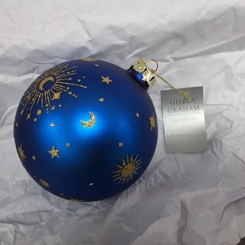 SET OF 12 MOON THEMED BLUE DECORATIVE BAUBLES