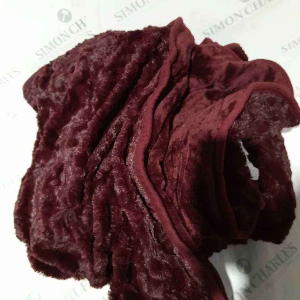 COZEE HOME VELVETSOFT HEATED THROW IN SHIRAZ WINE