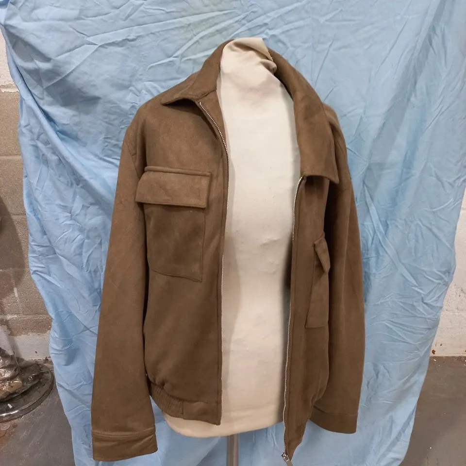 PORTER & ASH BROWN SUEDE-LOOK JACKET – (EU M / US M)