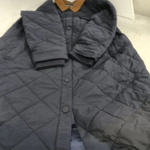 Centigrade Quilted Coat β Navy with brown collar, Men's XL