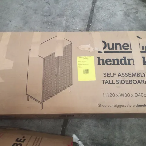 BOXED DUNELM HENDRICK SELF ASSEMBLY TALL SIDEBOARD H120×W80×D40CM