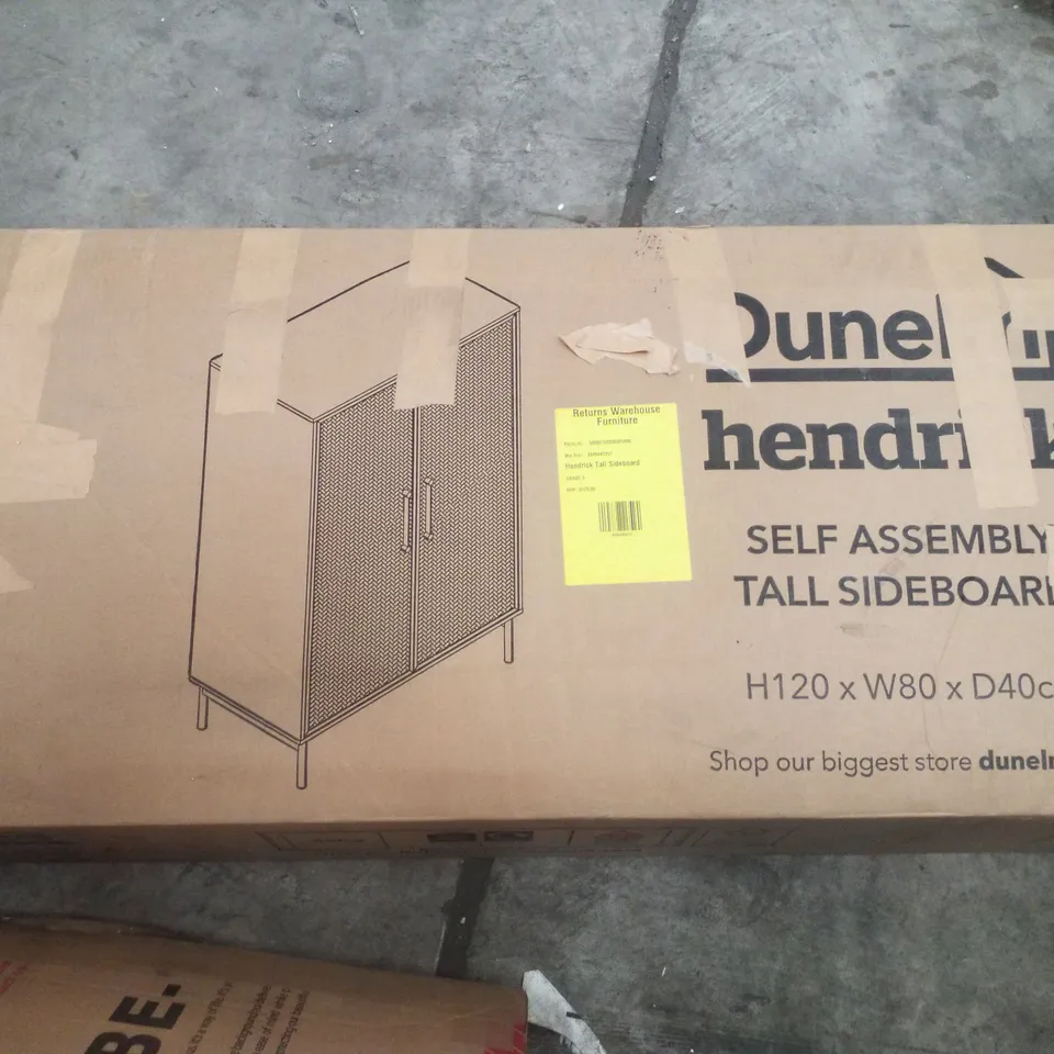 BOXED DUNELM HENDRICK SELF ASSEMBLY TALL SIDEBOARD H120×W80×D40CM