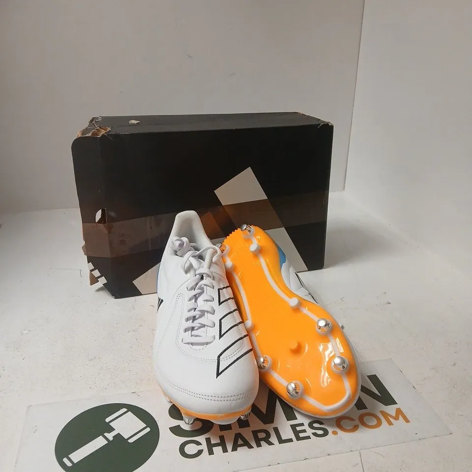 ADIDAS RS-15 ELITE SG FOOTBALL BOOTS – UK 10.5 (EU 45 1/3) WHITE/BLUE/ORANGE