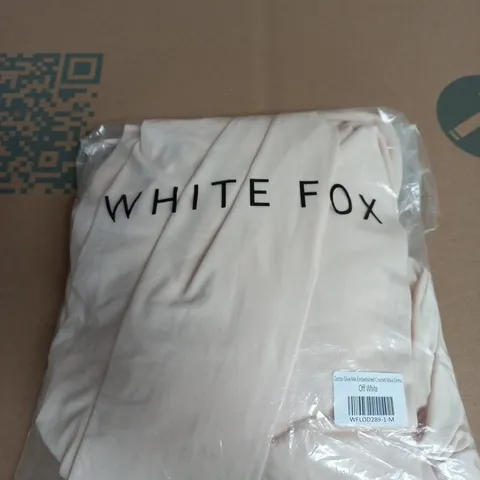 WHITE FOX OFF-WHITE EMBELLISHED CROCHET MAXI DRESS SIZE M