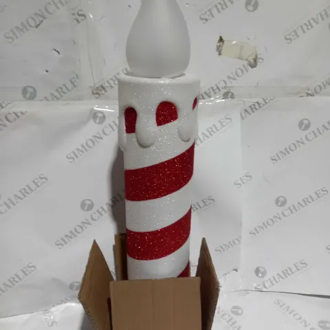 MR CHRISTMAS INDOOR/OUTDOOR LIGHT UP CANDLE RED/WHITE