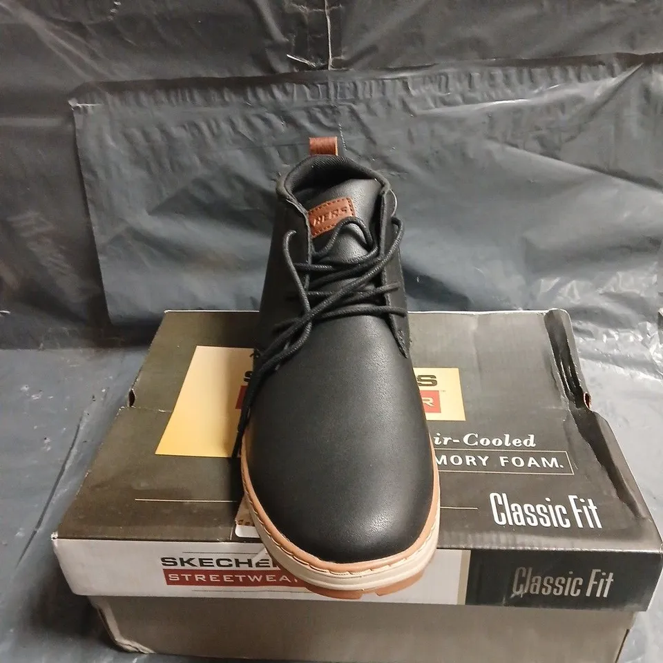 SKECHERS STREETWEAR CLASSIC FIT BOOTS – BLACK LEATHER (MEN'S) UK 9