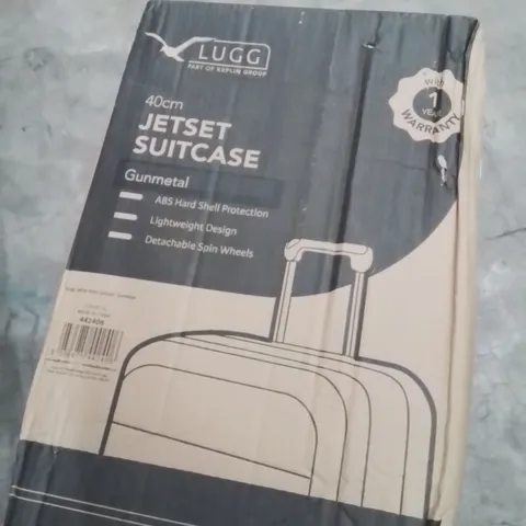 BOXED LUGG 40CM JETSET SUITCASE GUNMETAL 