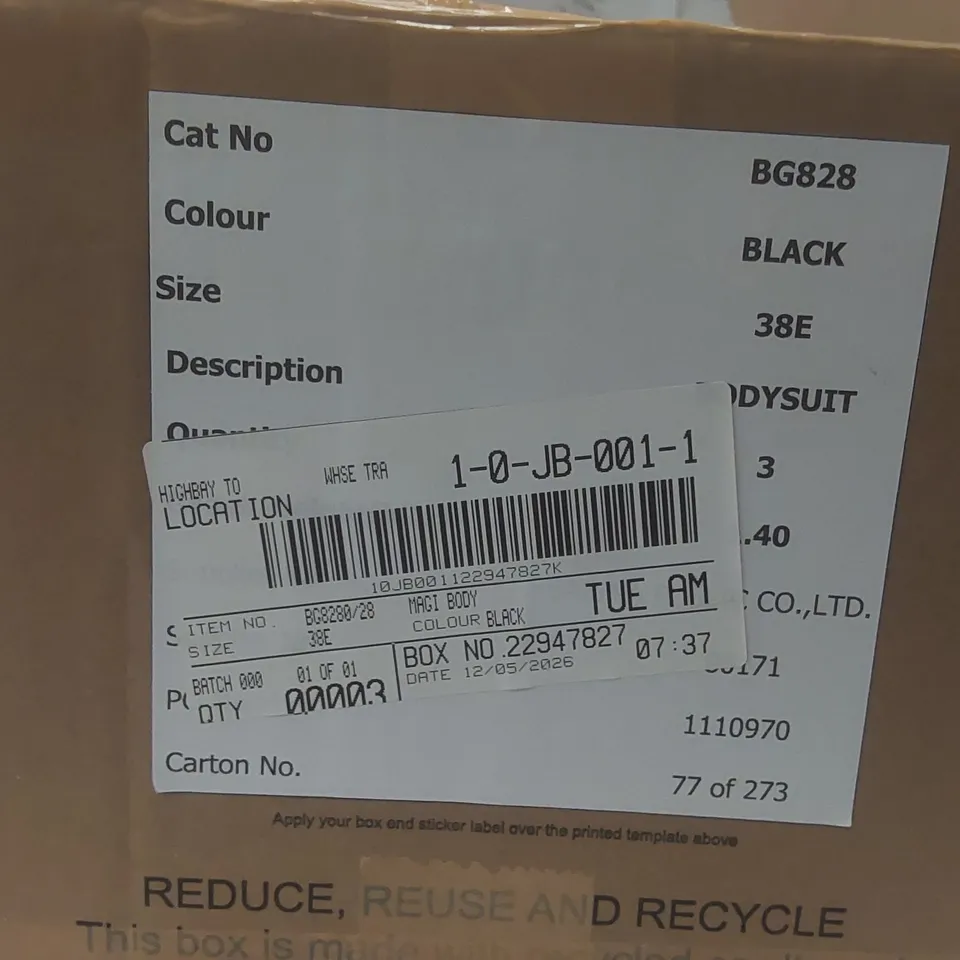 BOX CONTAINING APPROXIMATELY 3x BRAND NEW MAGISCULPT BLACK BODYSUITS - SIZE 38E