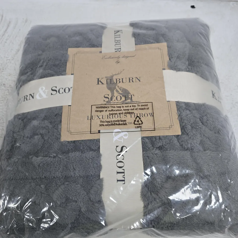 KILBURN & SCOTT LUXURIOUS THROW – GREY, 130X170CM