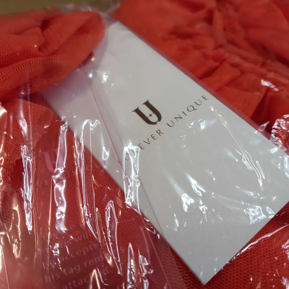 PACKAGED FOREVER UNIQUE ORANGE TULLE TIERED RUFFLE SKATER DRESS - SIZE 18