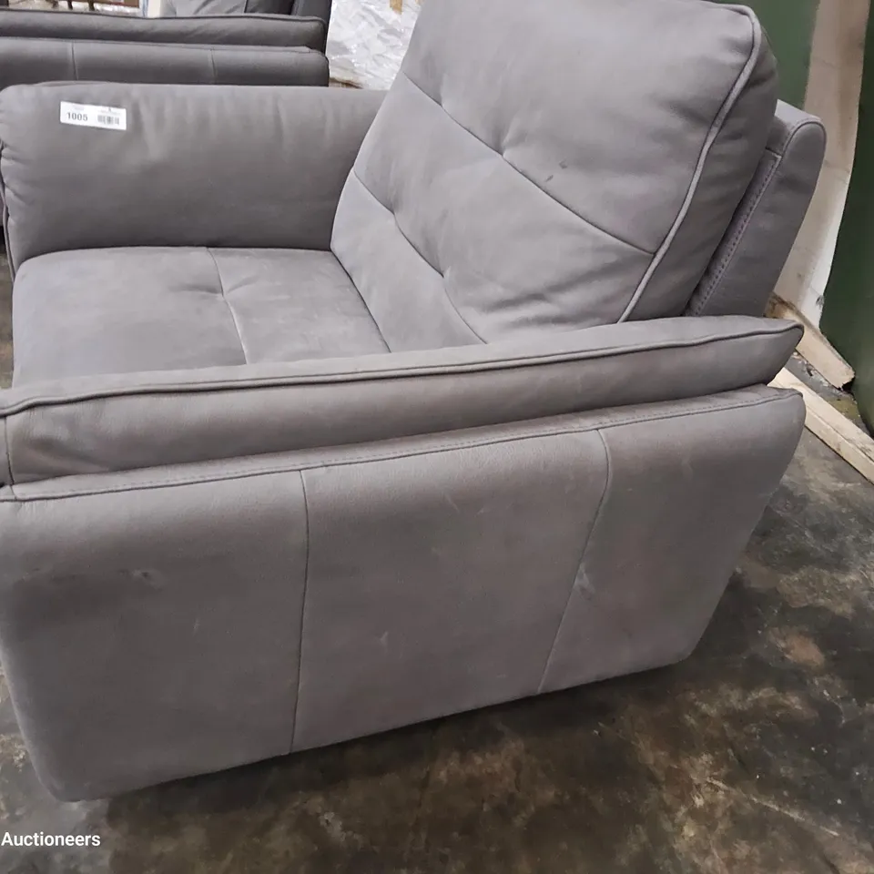 DESIGNER ITALIAN MADE BOLZANO ELECTRIC RECLINER CHAIR IN GREY LEATHER