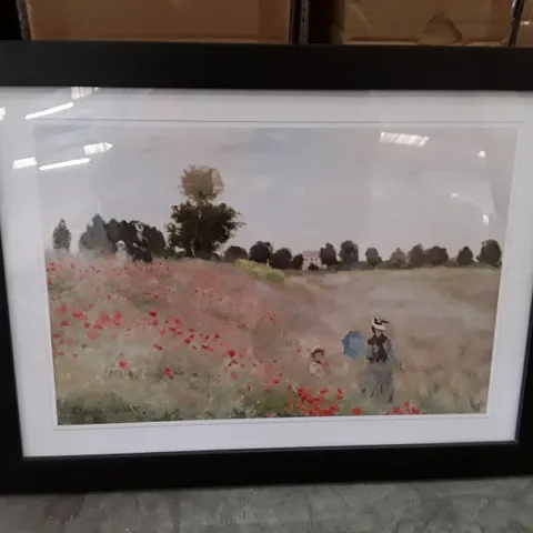 POPPY FIELD VOL 1 BY CLAUDE MONET PICTURE FRAME PAINTING