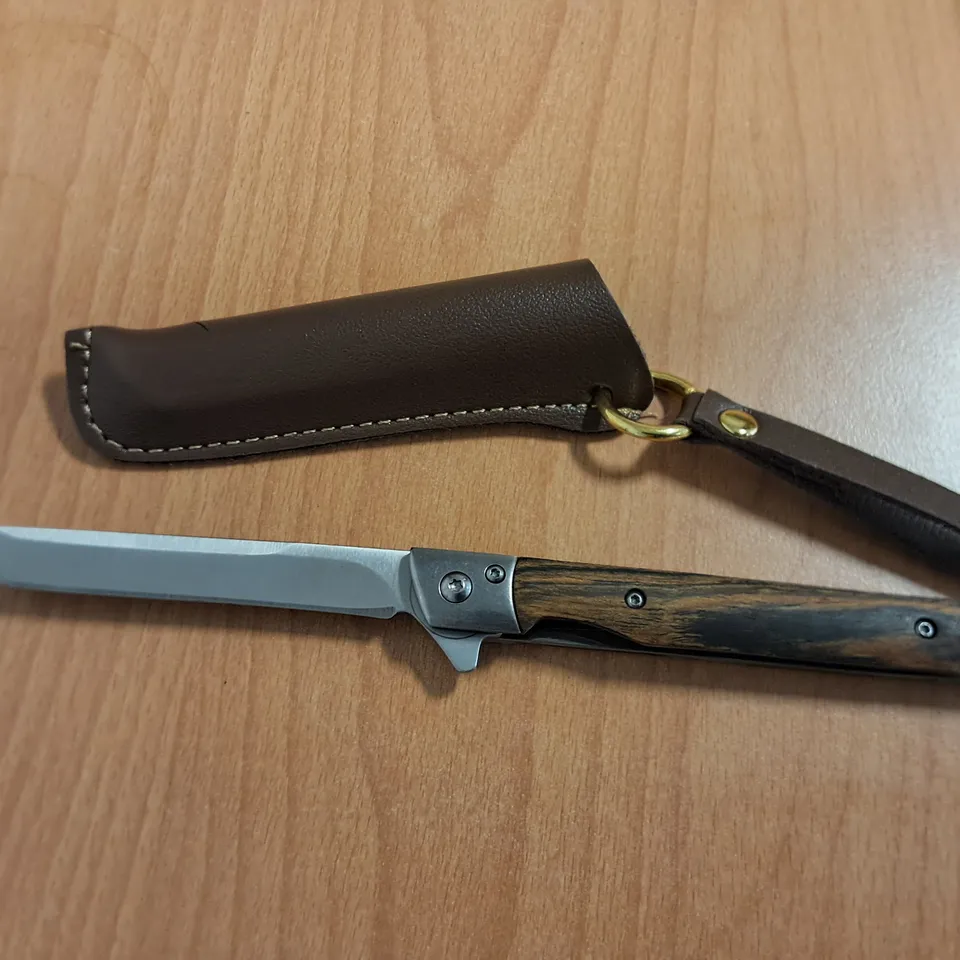 FOLDING NON-LOCKING 3.5" SLIM KNIFE WITH SHEATH 